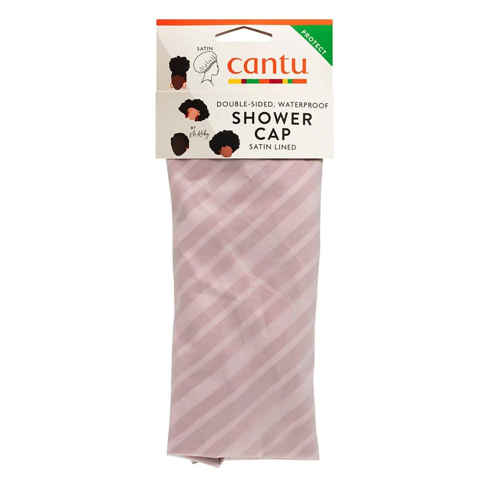 Cantu Satin Lined Shower Cap for Hair Protection and Moisture Retention 1Ea